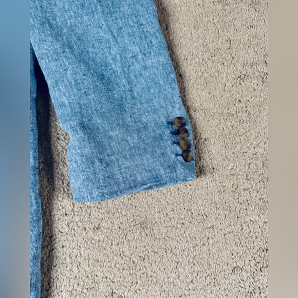 Club Room Mens 100% Linen Blazer SIZE XXL (48 - 50) NEW Chambray Blue Linen - Picture 9 of 12